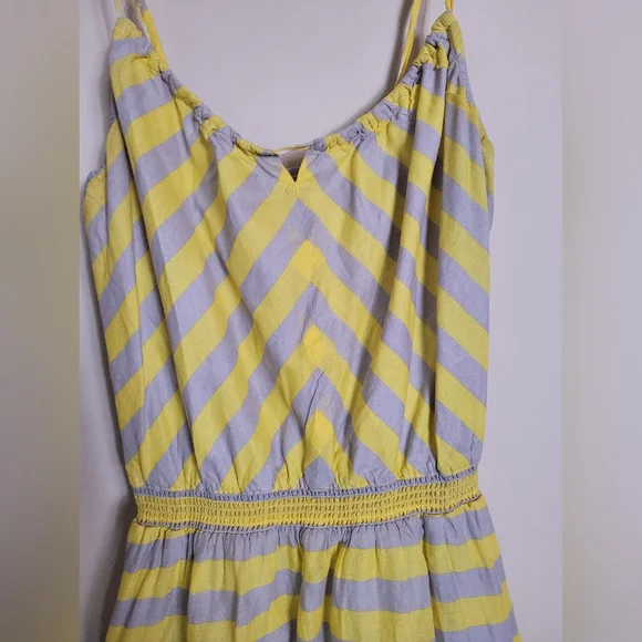Anthropologie Lilka Yellow and Gray Striped Maxi Dress Medium - Picture 3 of 9